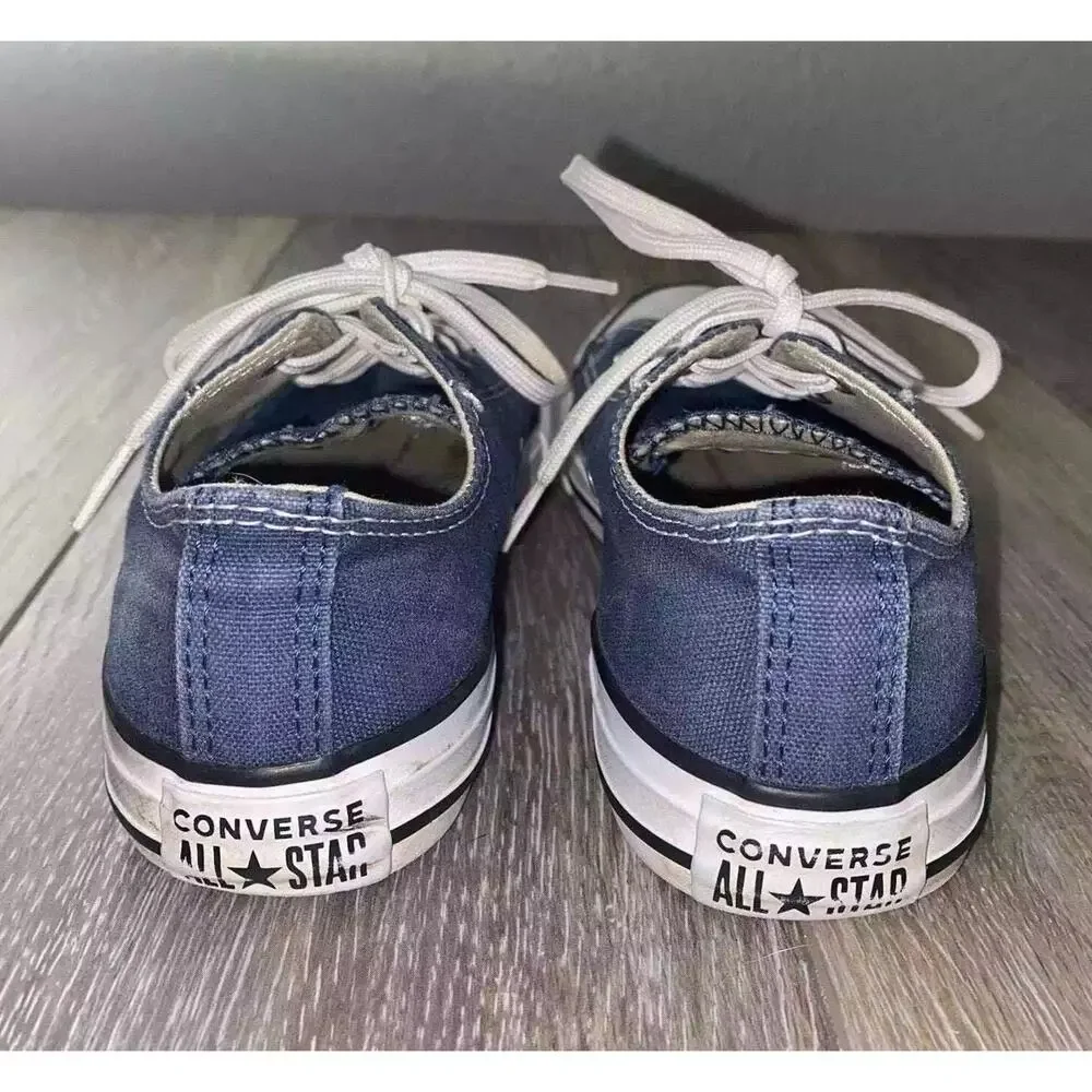 Converse All Star Blue Canvas Lace Up Low Top Sneaker Shoes Youth US Size 2.5